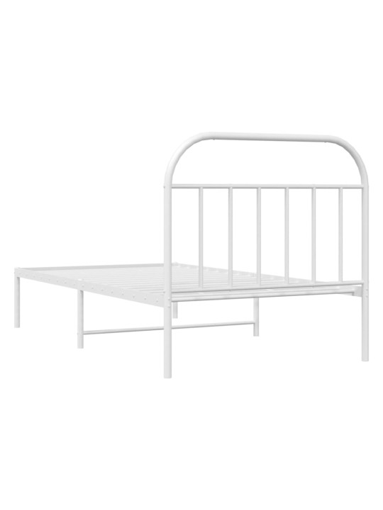 Metalinis lovos rėmas su galvūgaliu, baltos spalvos, 107x203cm