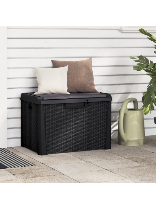 Sodo daiktadėžė su sėdynės pagalvėle, antracito, 125l, PP