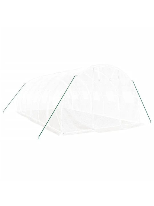 Šiltnamis su plieno rėmu, baltos spalvos, 6x3x2m, 18m²