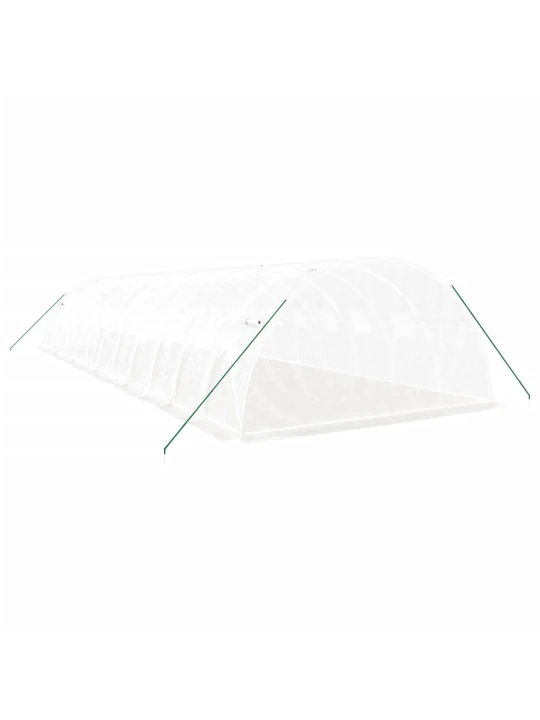 Šiltnamis su plieno rėmu, baltos spalvos, 12x4x2m, 48m²