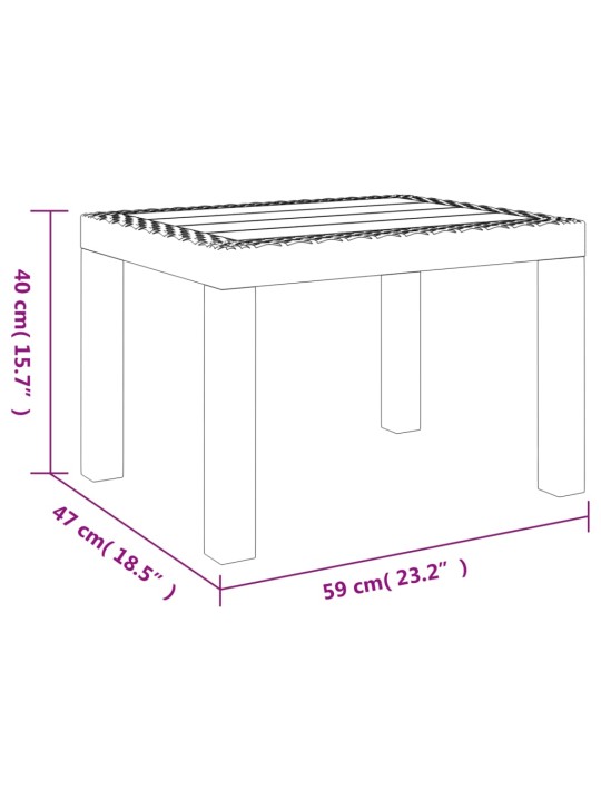 Sodo stalas, baltos spalvos, 59x47x40cm, PP