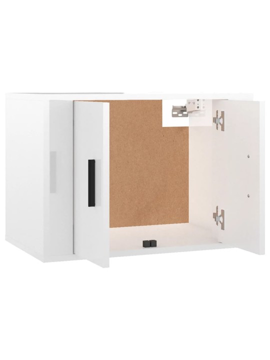 Sieninės TV spintelės, 3vnt., baltos, 57x34,5x40cm, blizgios