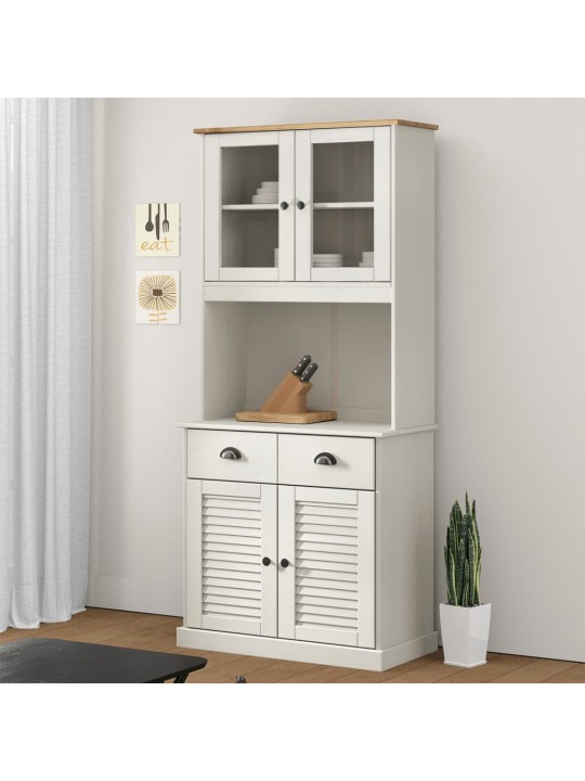Komoda VIGO, balta, 78x40x175cm, pušies medienos masyvas