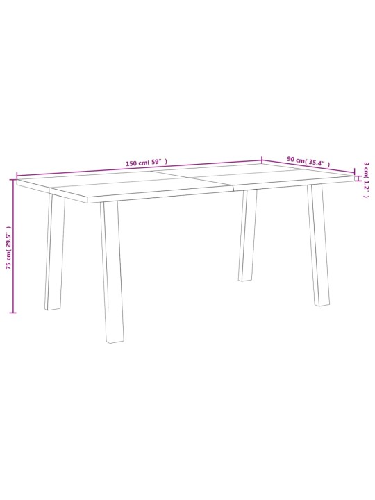 Valgomojo stalas, 150x90x75cm, akacijos medienos masyvas