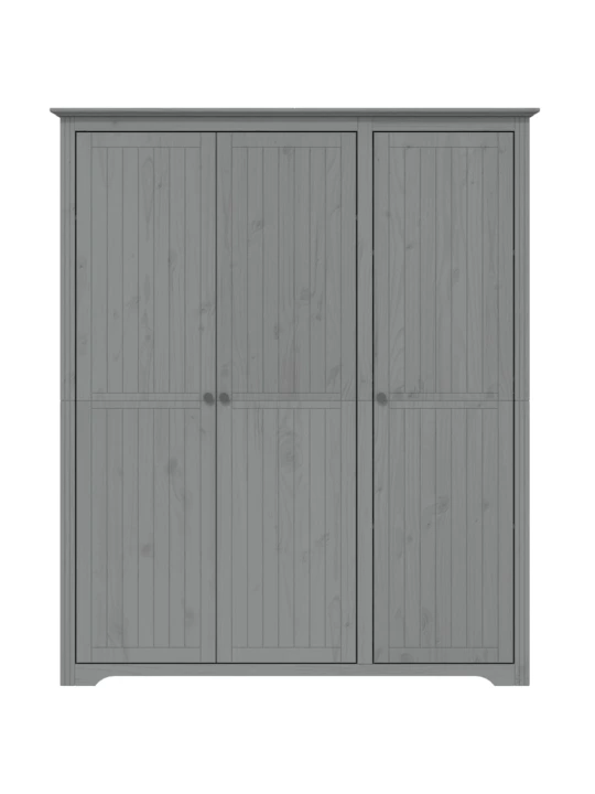 Drabužių spinta BODO, pilka, 146x53,5x173 cm, pušies masyvas
