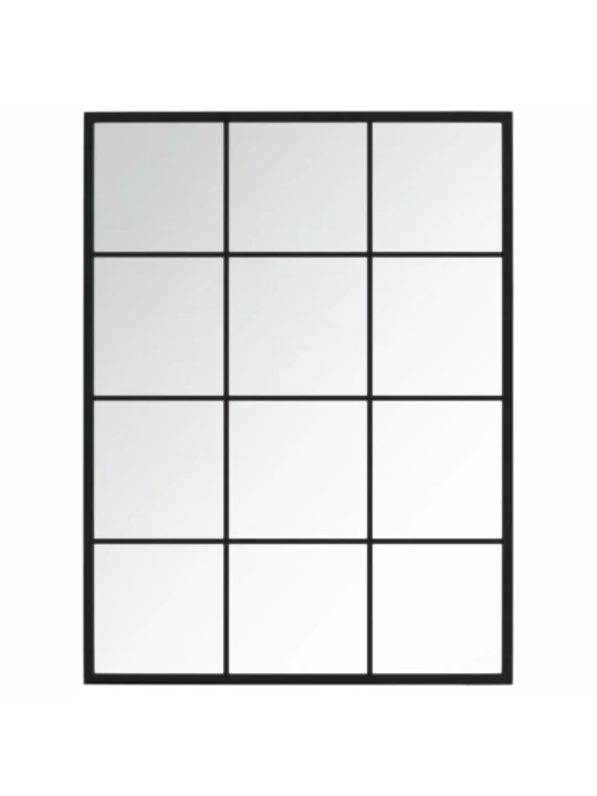 Sieniniai veidrodžiai, 3vnt., juodos spalvos, 80x60cm, metalas