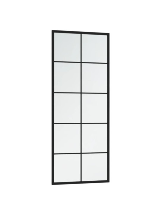 Sieniniai veidrodžiai, 2vnt., juodos spalvos, 100x40cm, metalas