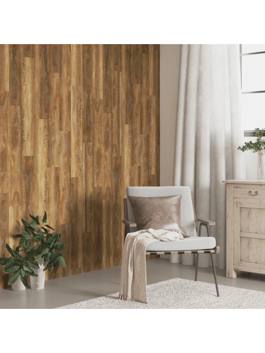 Sienų plokštės, rudos, 4,12 m², PVC, medienos imitacijos