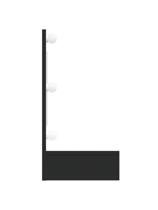 Veidrodinė spintelė su LED apšvietimu, juoda, 90x31,5x62cm
