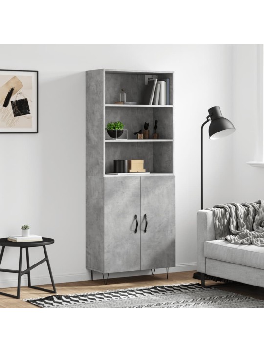 Komoda, betono pilkos spalvos, 69,5x34x180cm, apdirbta mediena