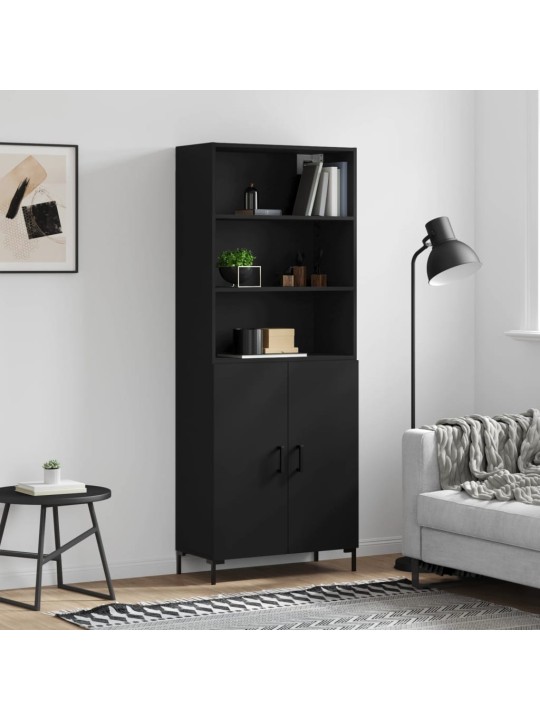 Komoda, juodos spalvos, 69,5x34x180cm, apdirbta mediena