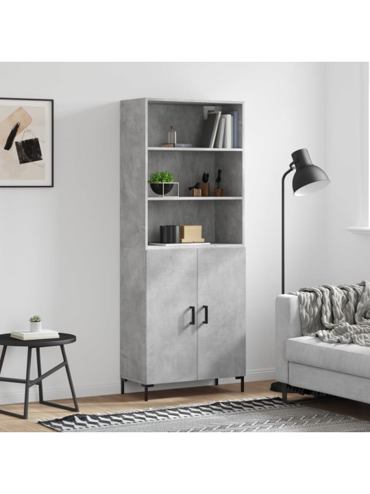 Komoda, betono pilkos spalvos, 69,5x34x180cm, apdirbta mediena