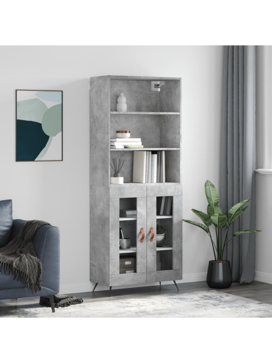 Komoda, betono pilkos spalvos, 69,5x34x180cm, apdirbta mediena