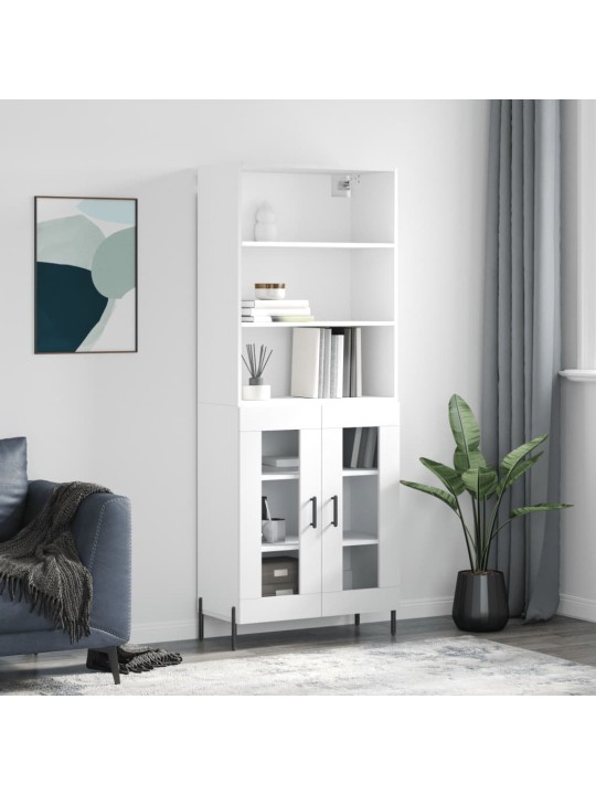 Komoda, baltos spalvos, 69,5x34x180cm, apdirbta mediena