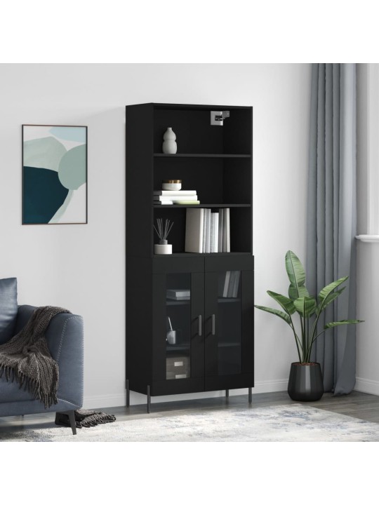 Komoda, juodos spalvos, 69,5x34x180cm, apdirbta mediena