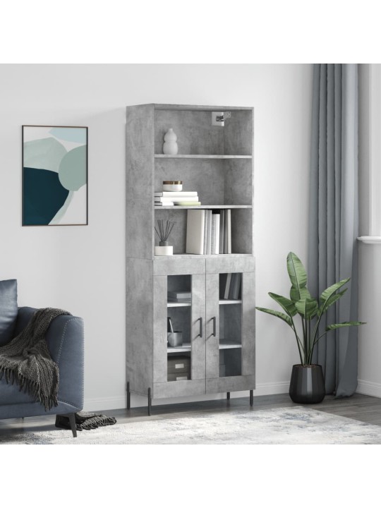 Komoda, betono pilkos spalvos, 69,5x34x180cm, apdirbta mediena