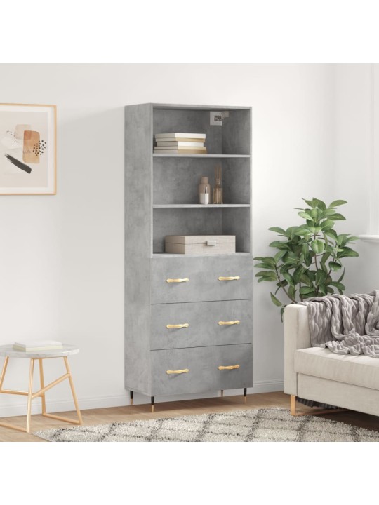 Komoda, betono pilkos spalvos, 69,5x34x180cm, apdirbta mediena