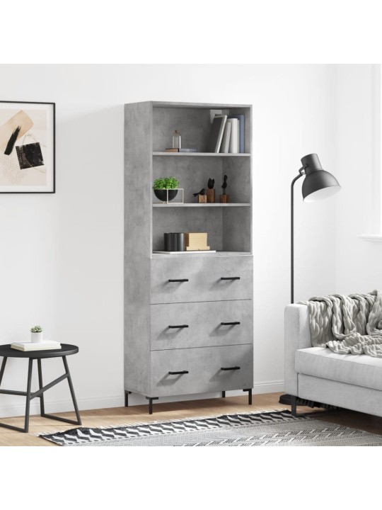 Komoda, betono pilkos spalvos, 69,5x34x180cm, apdirbta mediena