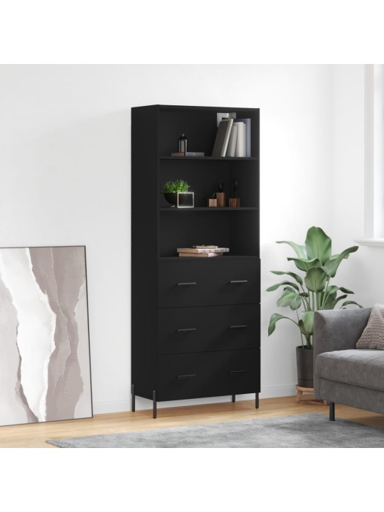 Komoda, juodos spalvos, 69,5x34x180cm, apdirbta mediena