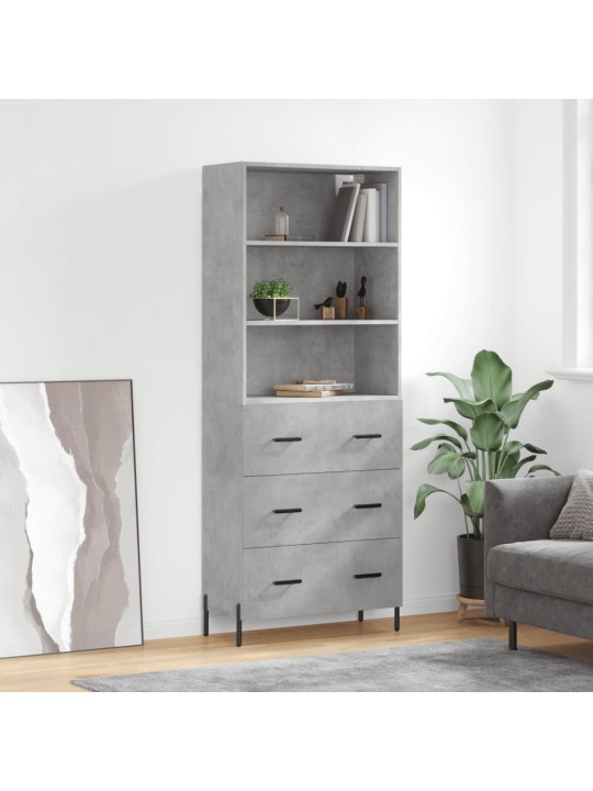 Komoda, betono pilkos spalvos, 69,5x34x180cm, apdirbta mediena