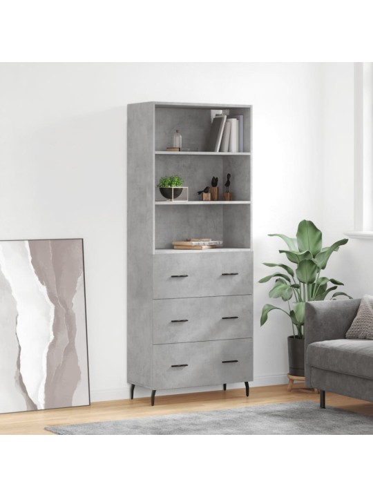 Komoda, betono pilkos spalvos, 69,5x34x180cm, apdirbta mediena