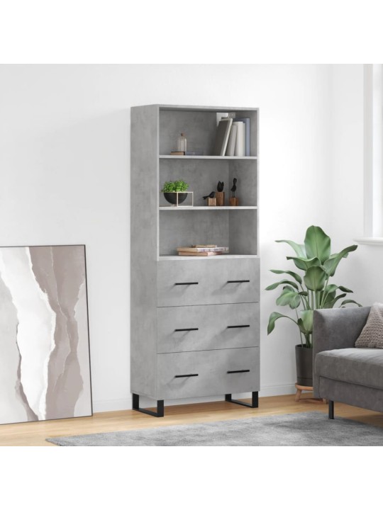 Komoda, betono pilkos spalvos, 69,5x34x180cm, apdirbta mediena