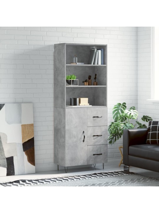 Komoda, betono pilkos spalvos, 69,5x34x180cm, apdirbta mediena