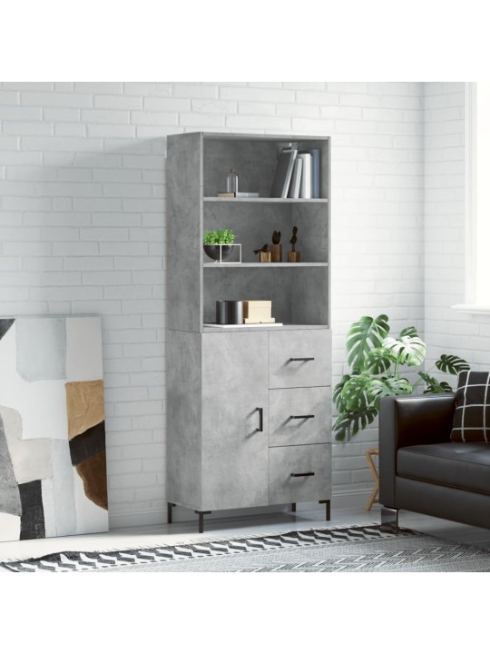 Komoda, betono pilkos spalvos, 69,5x34x180cm, apdirbta mediena