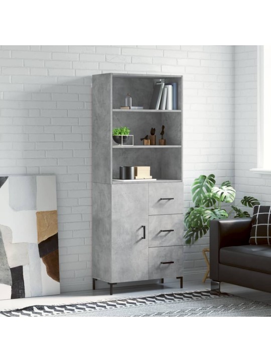 Komoda, betono pilkos spalvos, 69,5x34x180cm, apdirbta mediena