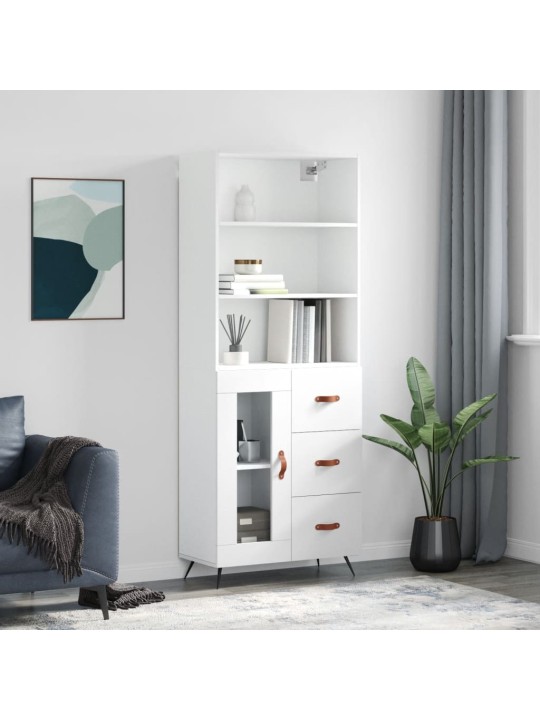 Komoda, baltos spalvos, 69,5x34x180cm, apdirbta mediena