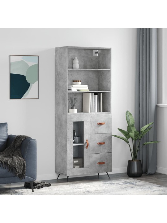 Komoda, betono pilkos spalvos, 69,5x34x180cm, apdirbta mediena