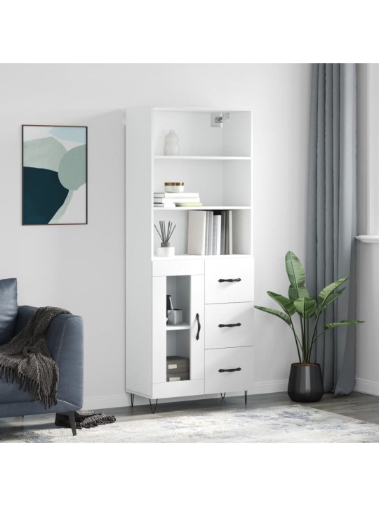 Komoda, baltos spalvos, 69,5x34x180cm, apdirbta mediena