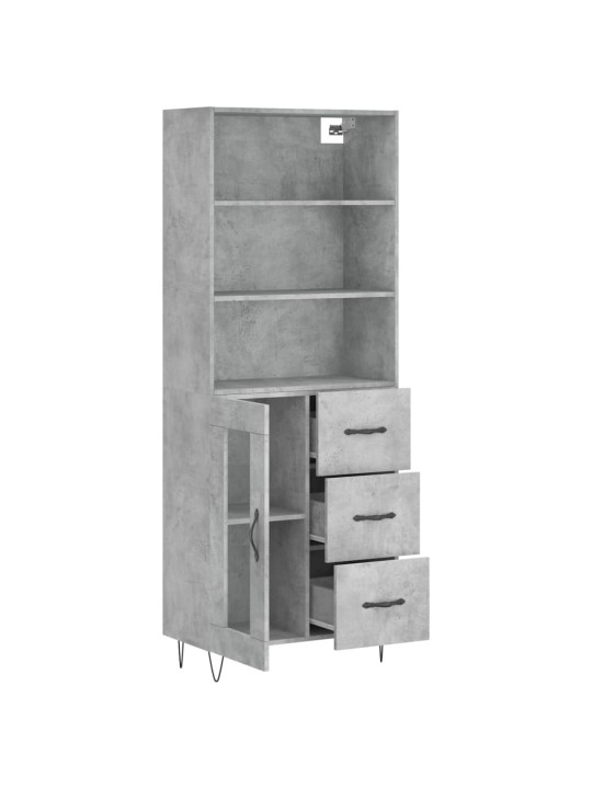 Komoda, betono pilkos spalvos, 69,5x34x180cm, apdirbta mediena