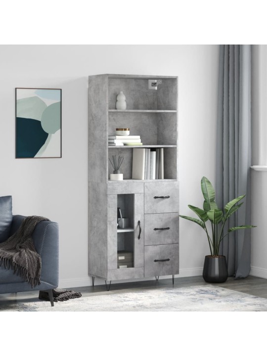 Komoda, betono pilkos spalvos, 69,5x34x180cm, apdirbta mediena