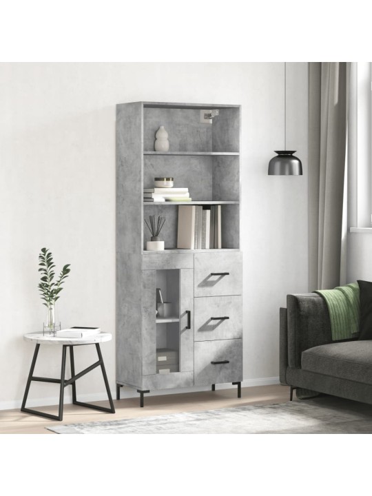 Komoda, betono pilkos spalvos, 69,5x34x180cm, apdirbta mediena