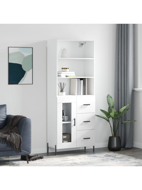 Komoda, baltos spalvos, 69,5x34x180cm, apdirbta mediena