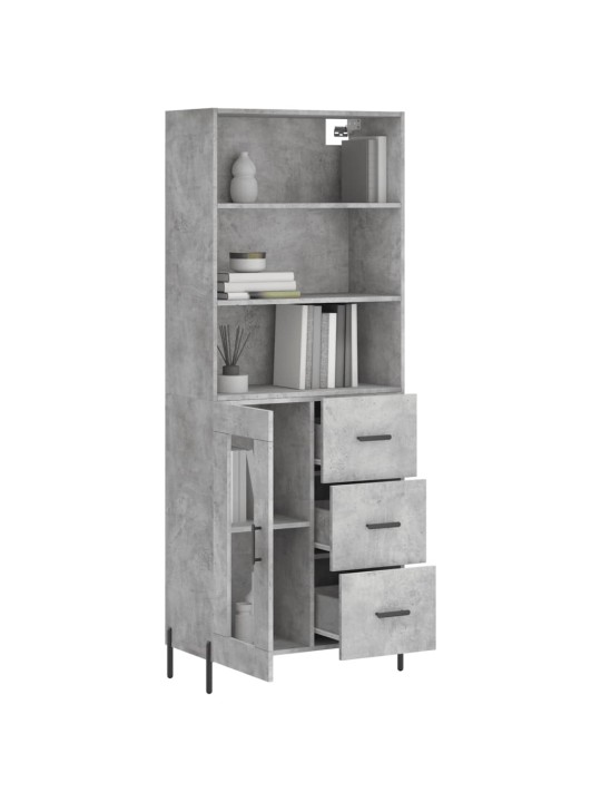 Komoda, betono pilkos spalvos, 69,5x34x180cm, apdirbta mediena