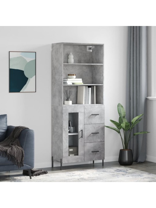 Komoda, betono pilkos spalvos, 69,5x34x180cm, apdirbta mediena
