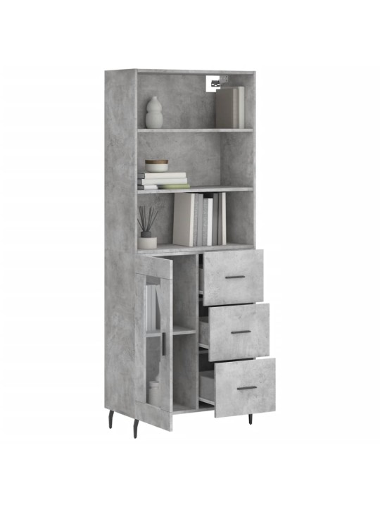 Komoda, betono pilkos spalvos, 69,5x34x180cm, apdirbta mediena