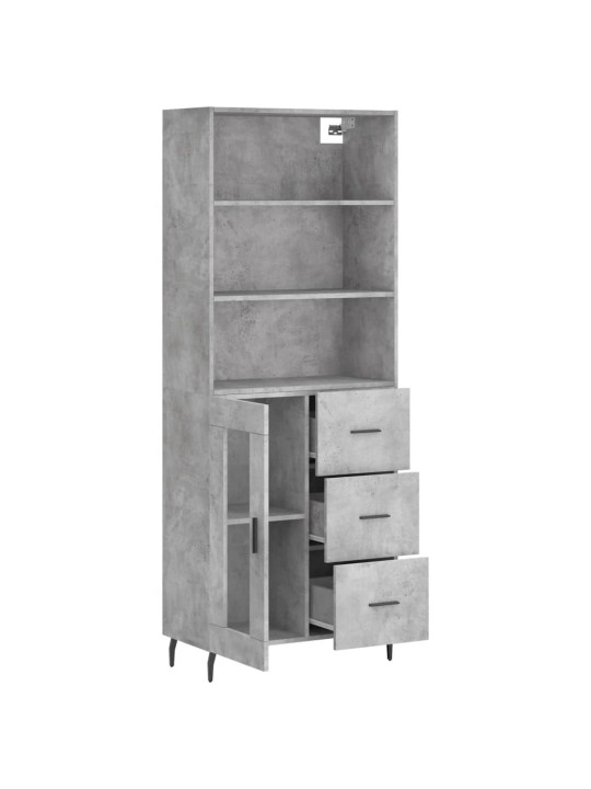 Komoda, betono pilkos spalvos, 69,5x34x180cm, apdirbta mediena