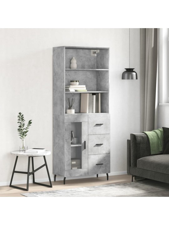 Komoda, betono pilkos spalvos, 69,5x34x180cm, apdirbta mediena