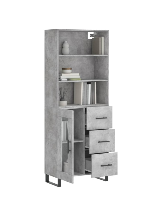 Komoda, betono pilkos spalvos, 69,5x34x180cm, apdirbta mediena