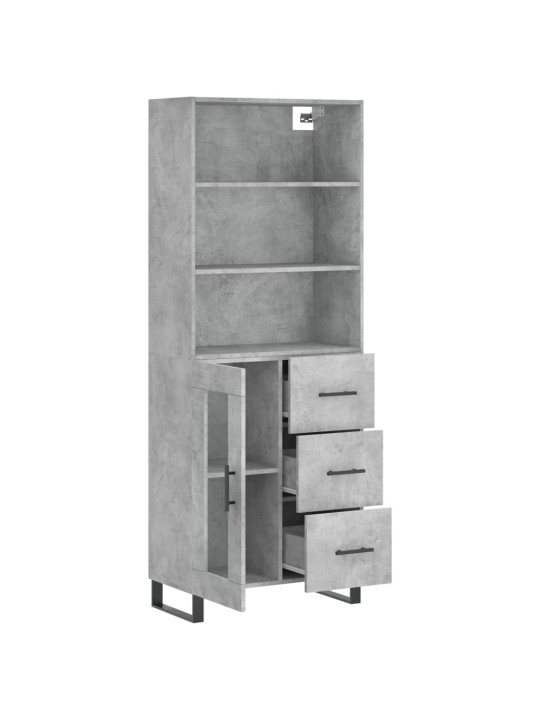 Komoda, betono pilkos spalvos, 69,5x34x180cm, apdirbta mediena