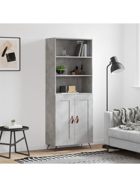 Komoda, betono pilkos spalvos, 69,5x34x180cm, apdirbta mediena