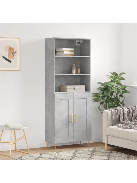 Komoda, betono pilkos spalvos, 69,5x34x180cm, apdirbta mediena