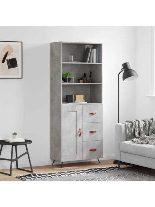 Komoda, betono pilkos spalvos, 69,5x34x180cm, apdirbta mediena