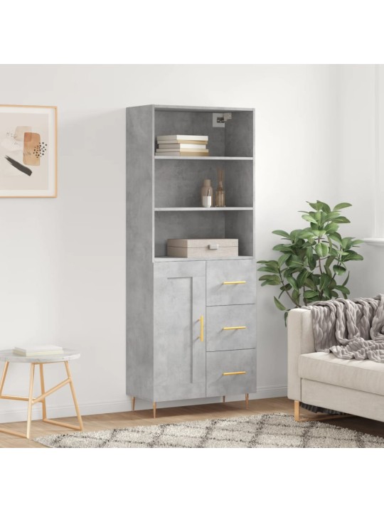 Komoda, betono pilkos spalvos, 69,5x34x180cm, apdirbta mediena