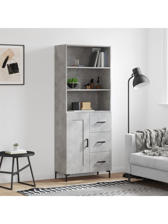Komoda, betono pilkos spalvos, 69,5x34x180cm, apdirbta mediena