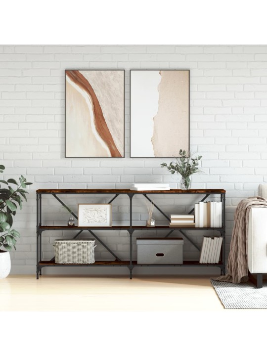 Konsolinis staliukas, dūminis, 160x30x75cm, mediena/geležis