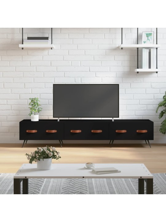 Televizoriaus spintelė, juoda, 150x36x30cm, apdirbta mediena